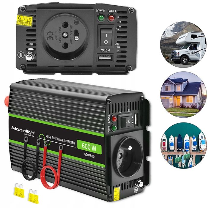  Spannungswandler qoltec 24v 230v 300w 600w sinus für ein wohnmobil boote