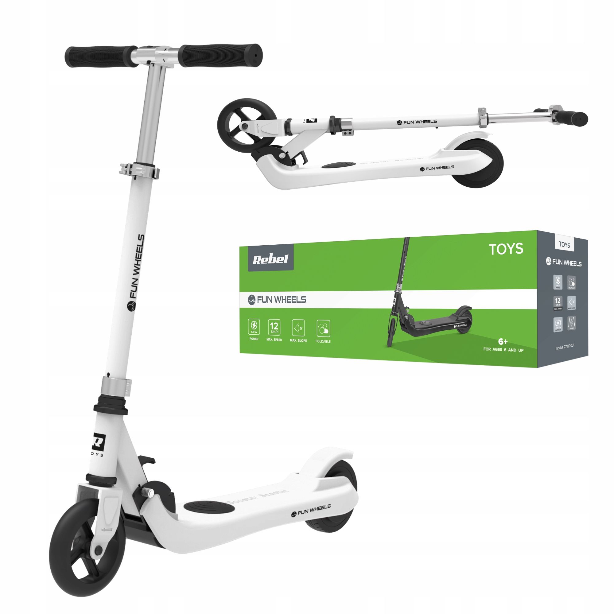  Elektroroller für kinder 12 km/h 50kg rebel faltbar leicht ipx4