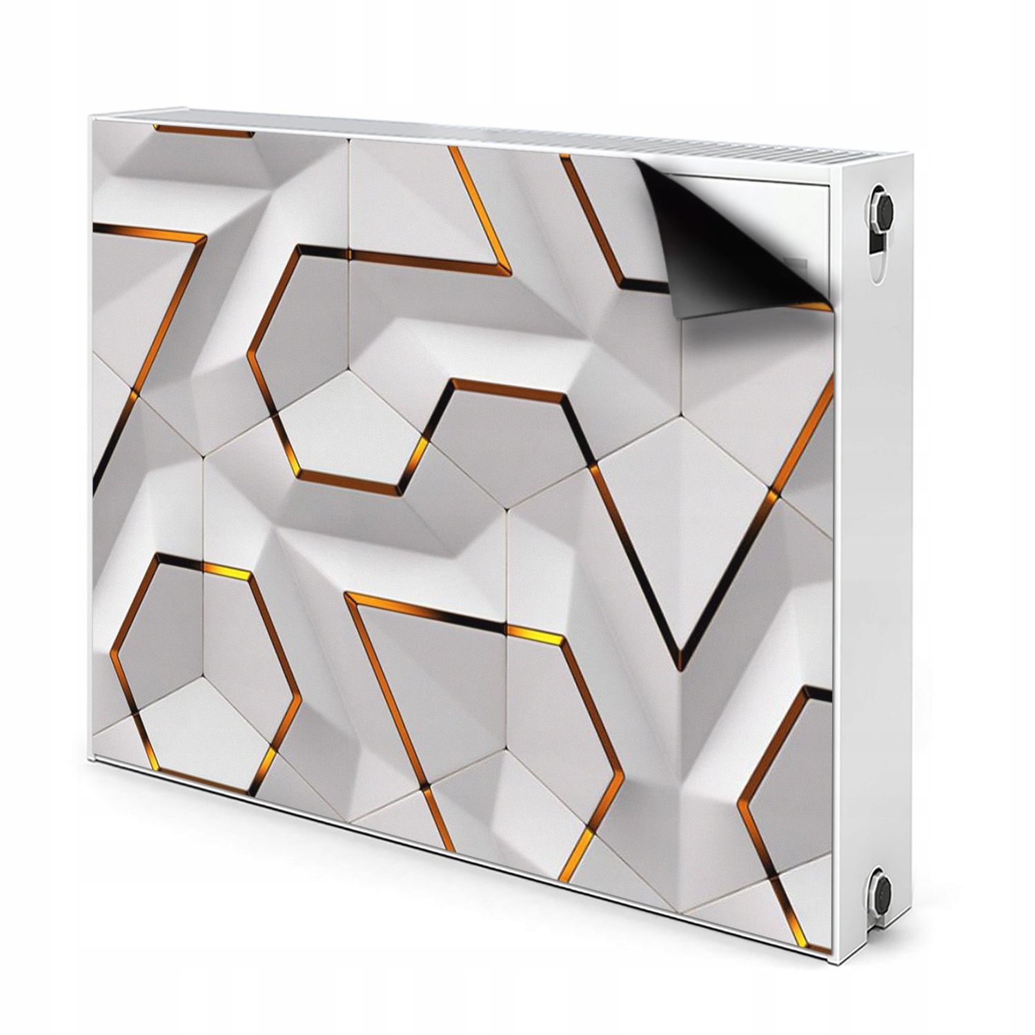  Radiatoriaus uždangalas 80x60 geometrinis raštas 3d