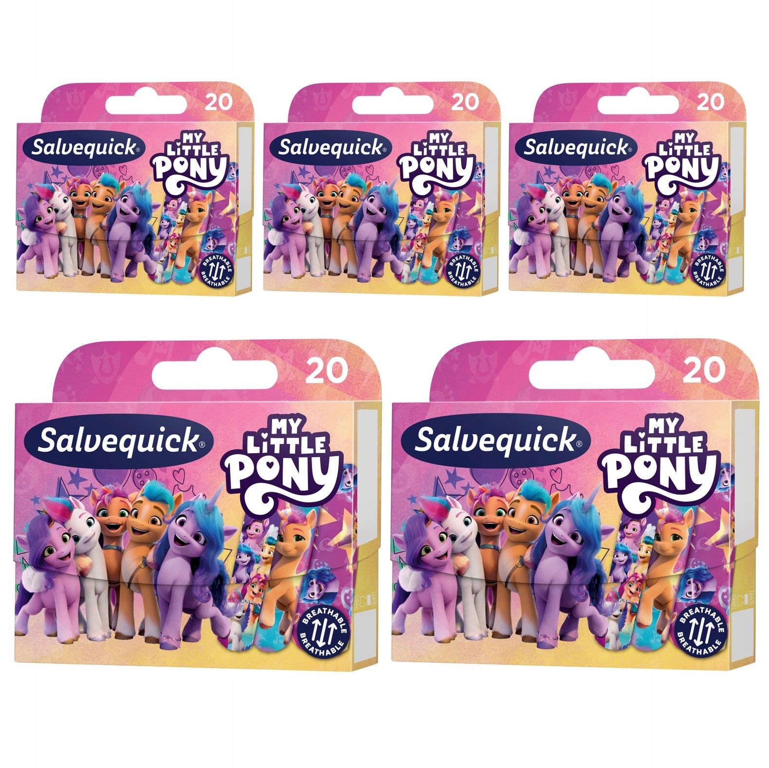  5x salvequick patches my little pony für kinder wasserdicht atmung 20 stk.