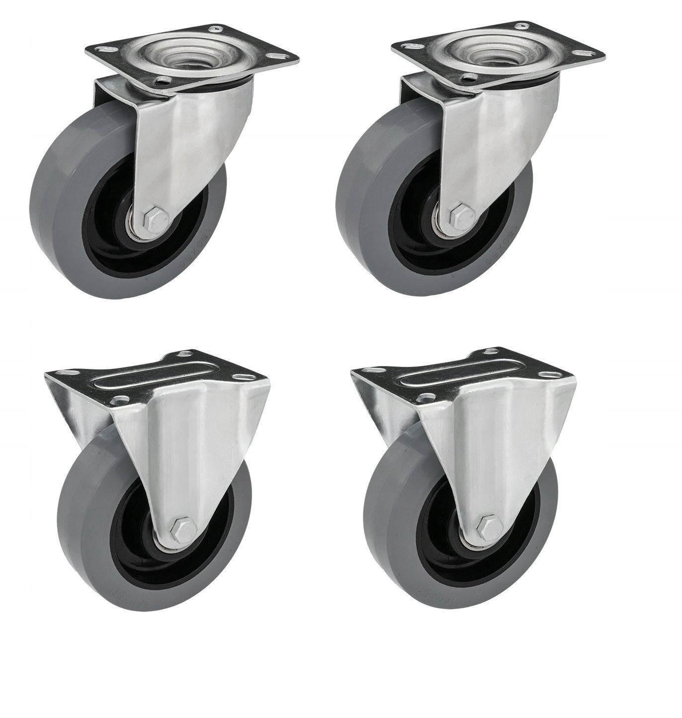  Screw-on wheels 100mm 4 pcs. approved on hole 600kg ball bearing wheel