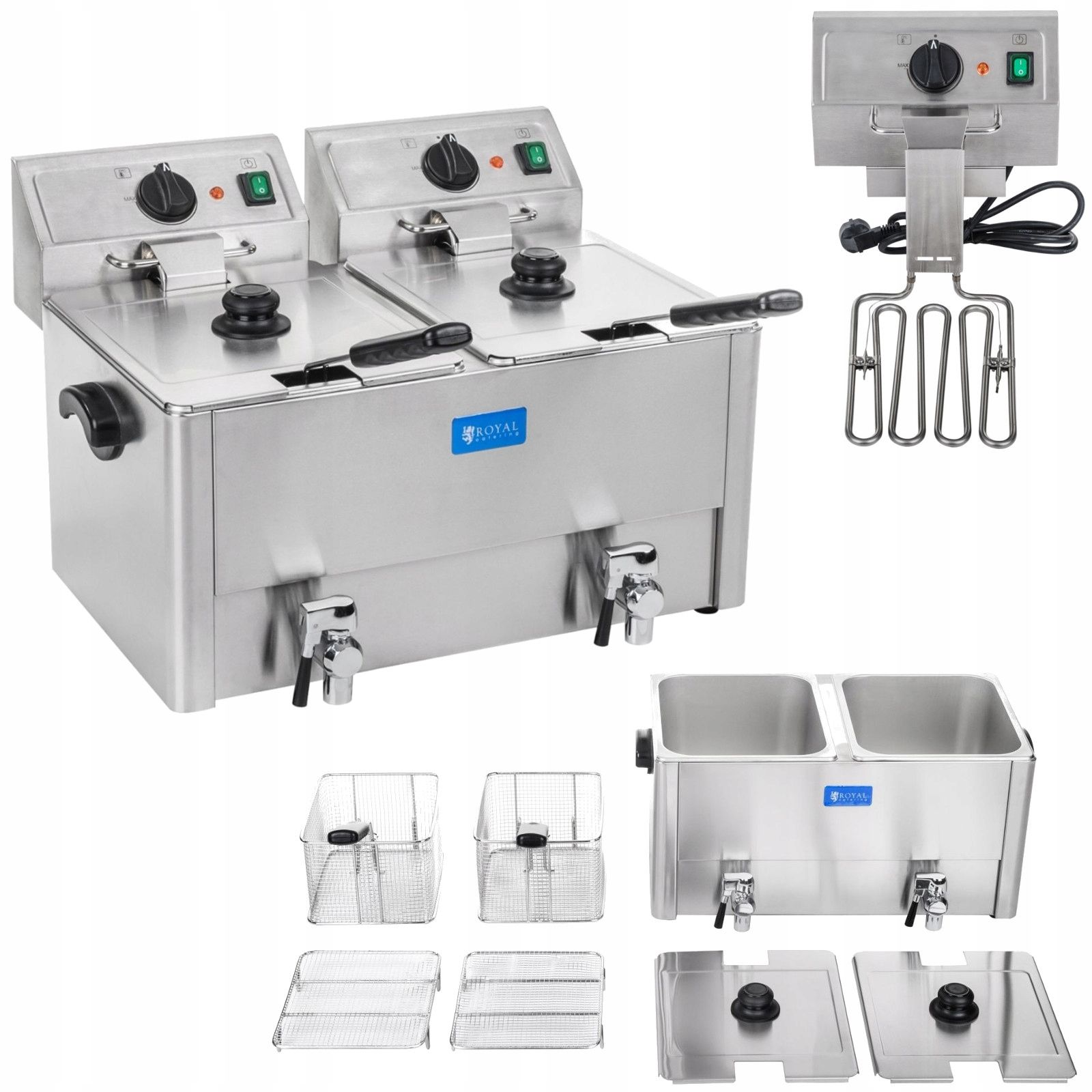  Gruzdintuvė indukcinė gruzdintuvė su čiaupu 230v royal catering 10l