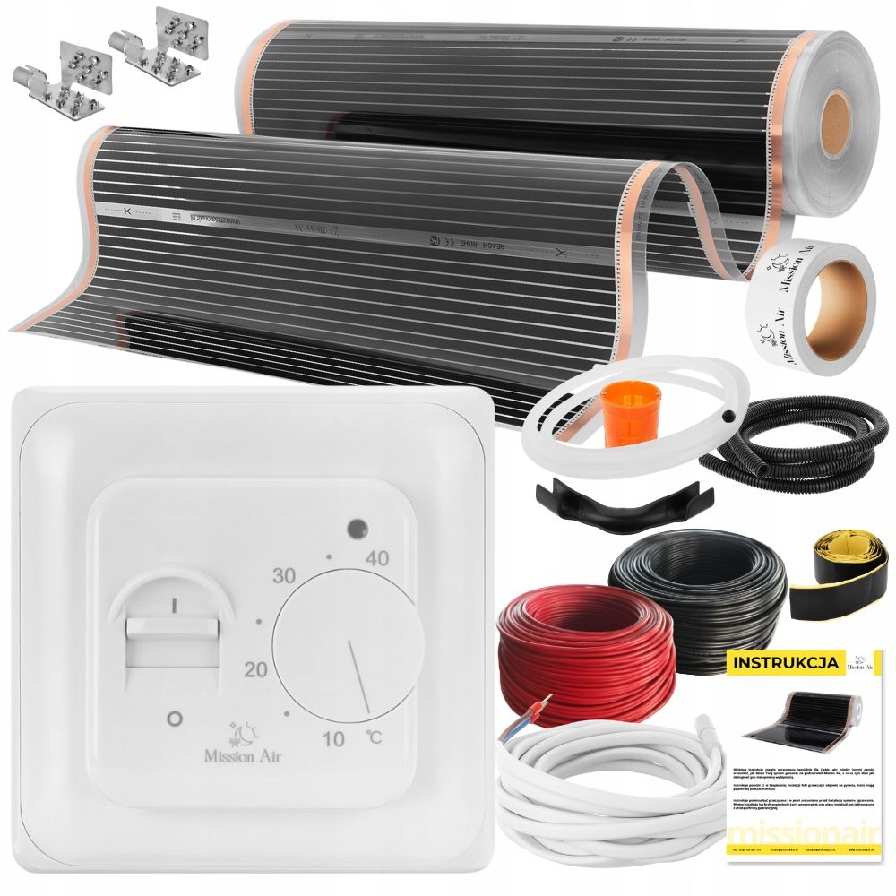  Kopa mission air filma infrasarkanais grīdas apsildes paklājiņš 100cm i 1m² 160w/m² ptc