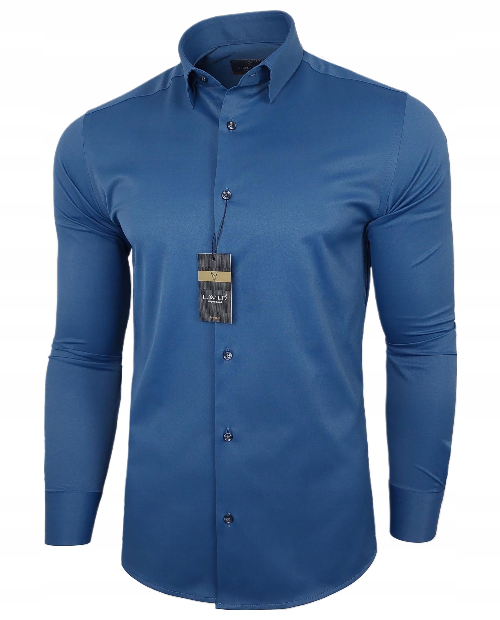  Pánska košeľa modrý koordinované lavier - slim fit bavlna veľkosť xl