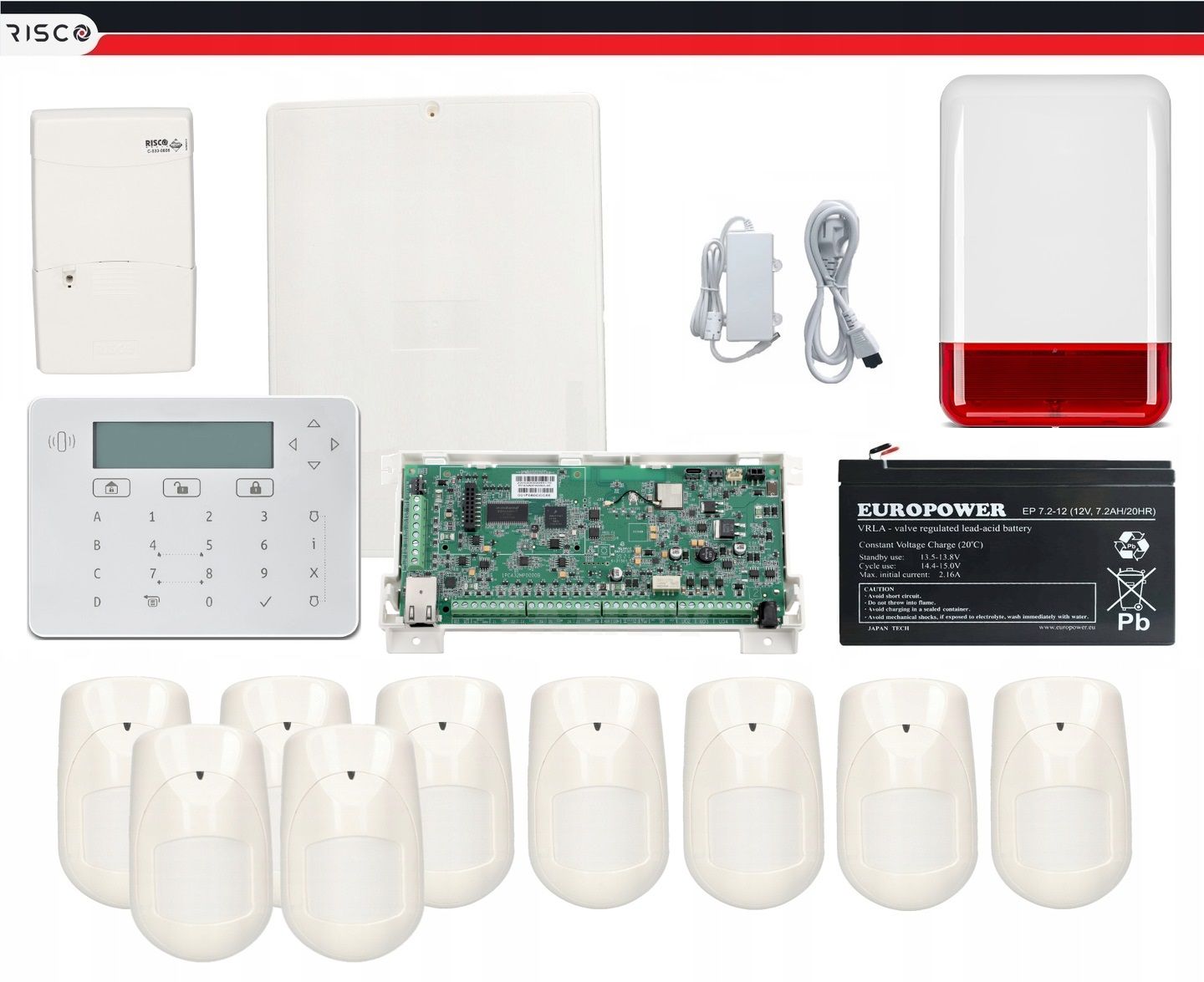  Wireless system alarm lightsys + risco wifi set 7 pir house company