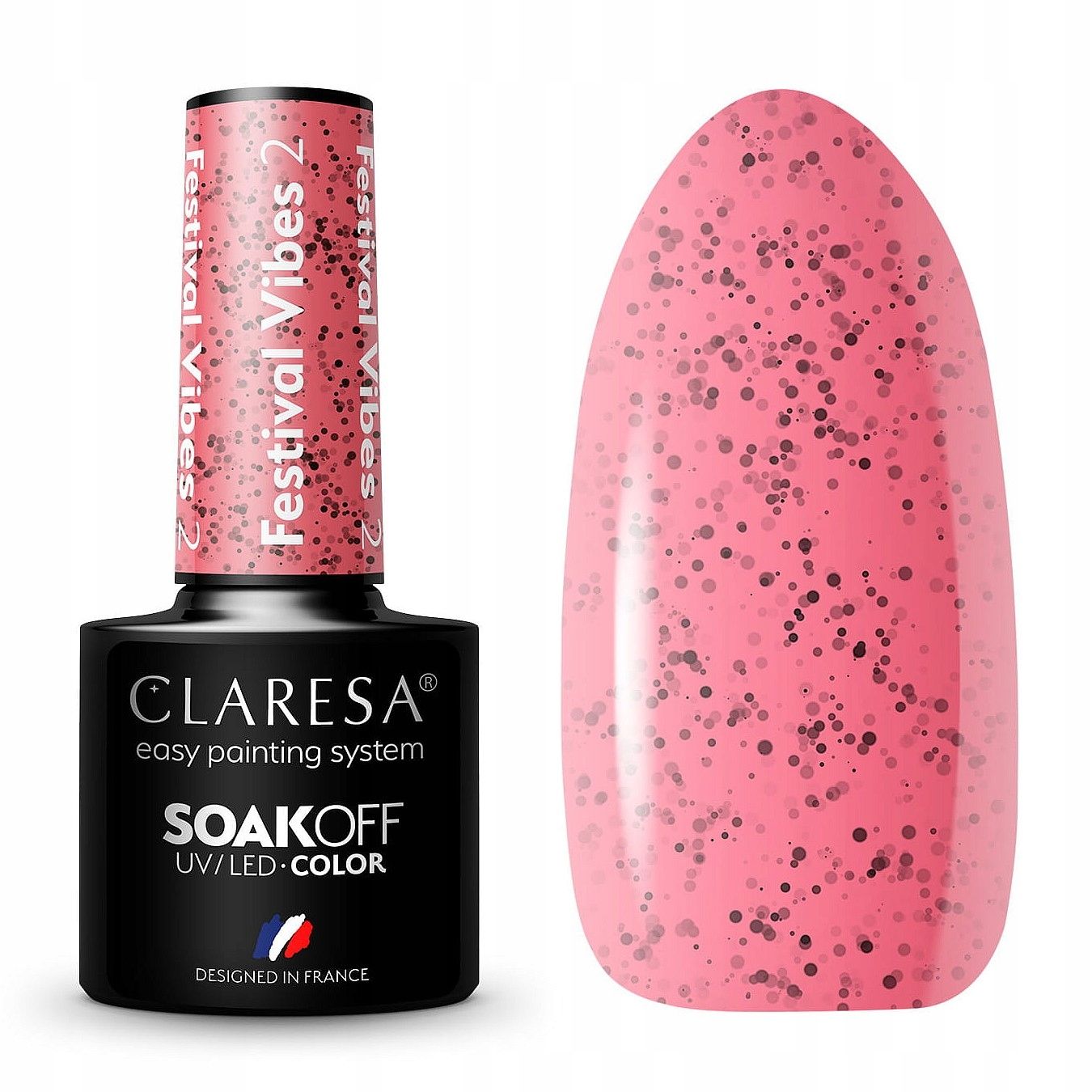  Claresa hübriid küünelakk burgundia glitter pink 554