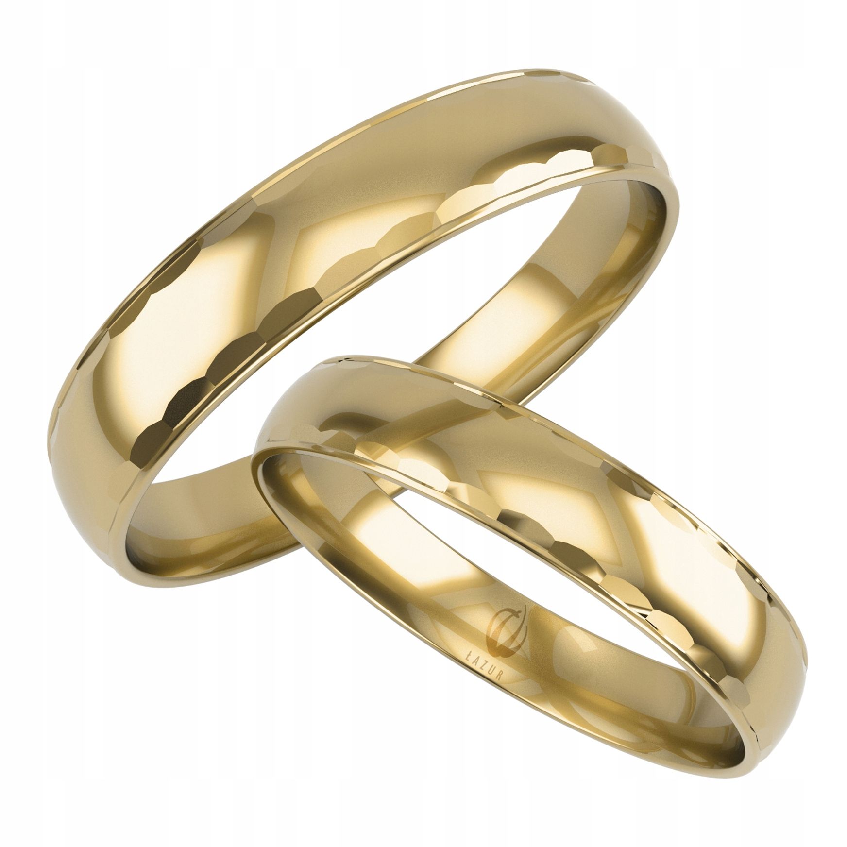  Golden eheringe mit herzmotiv pr.0,585 breite 5 mm