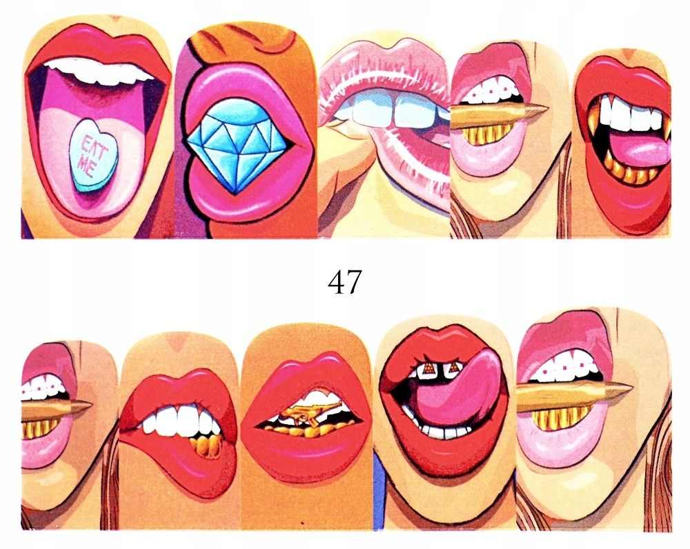  Water nail stickers for nails rainbows, mouth, pride, cigarette - nr 1011