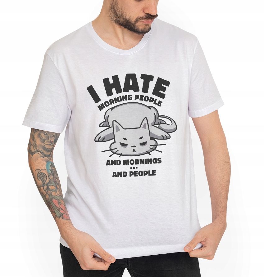  T-shirt mit katze sie potknal muster geschenk l