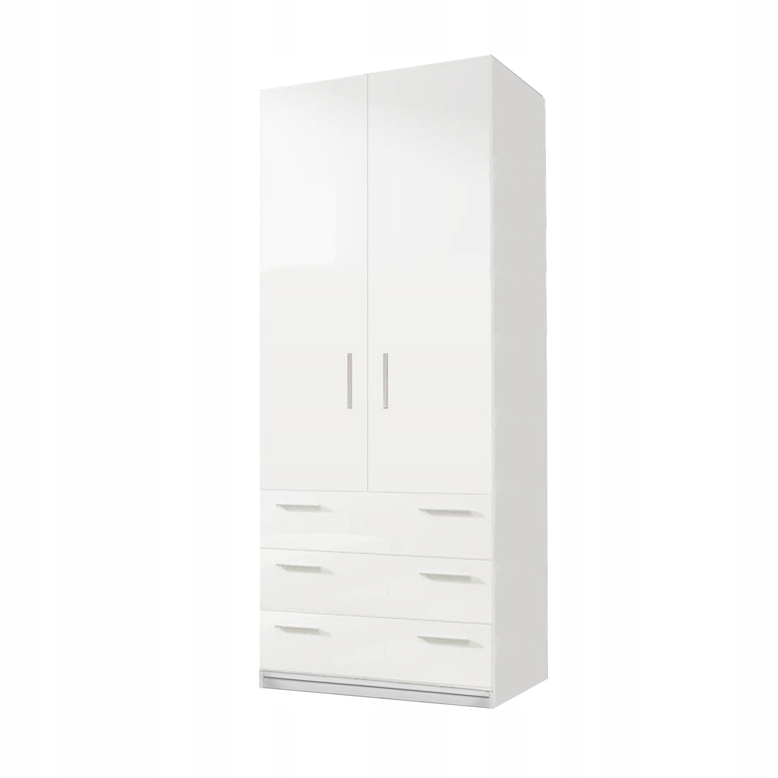  Kleiderschrank paradies 3 mini - breite 80 zentimeter - für die tür abschrägung + schubfächer- grau glosse
