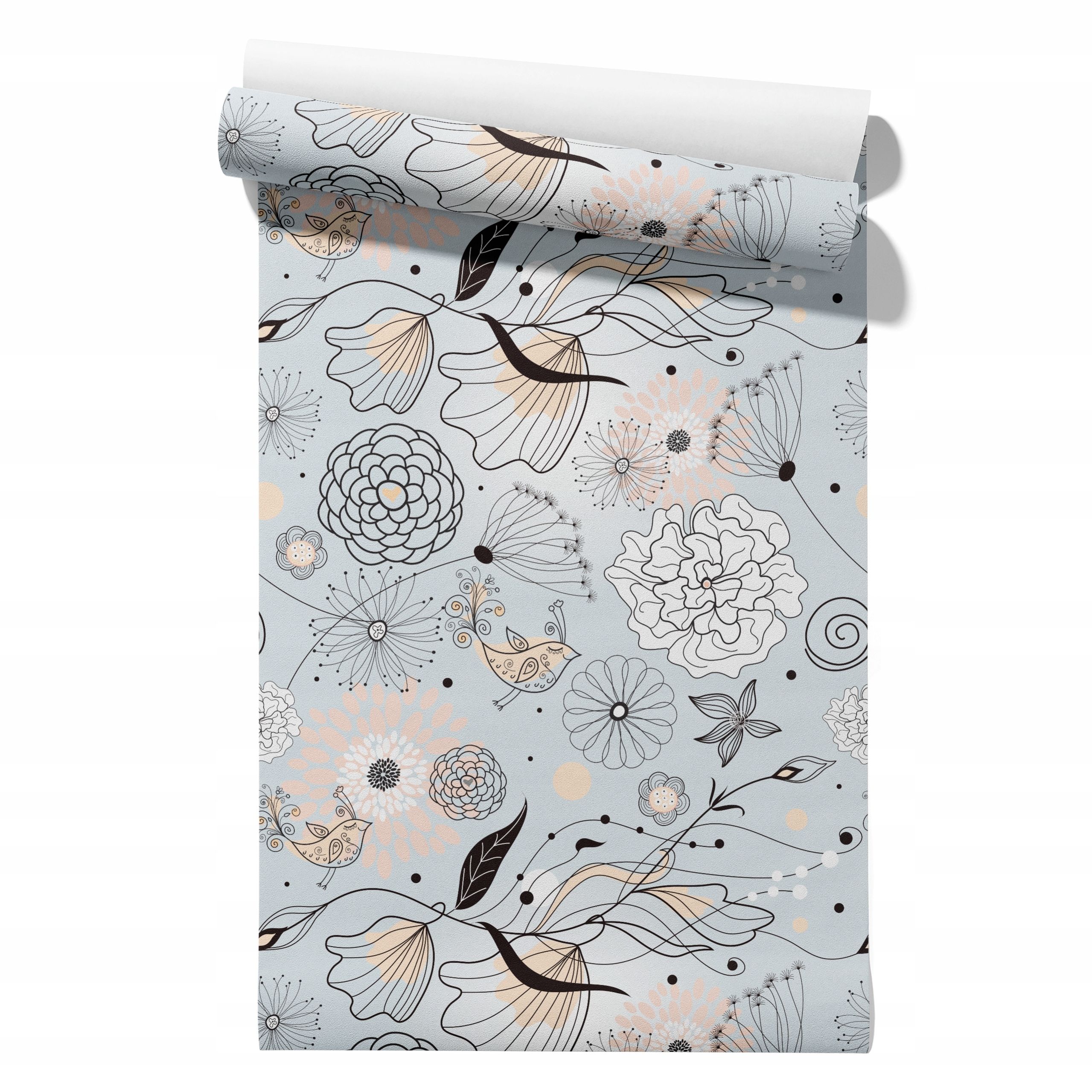  Wallpaper non-woven fabric pastel cherries wallpaper in a roll 50cm x 6,1mb