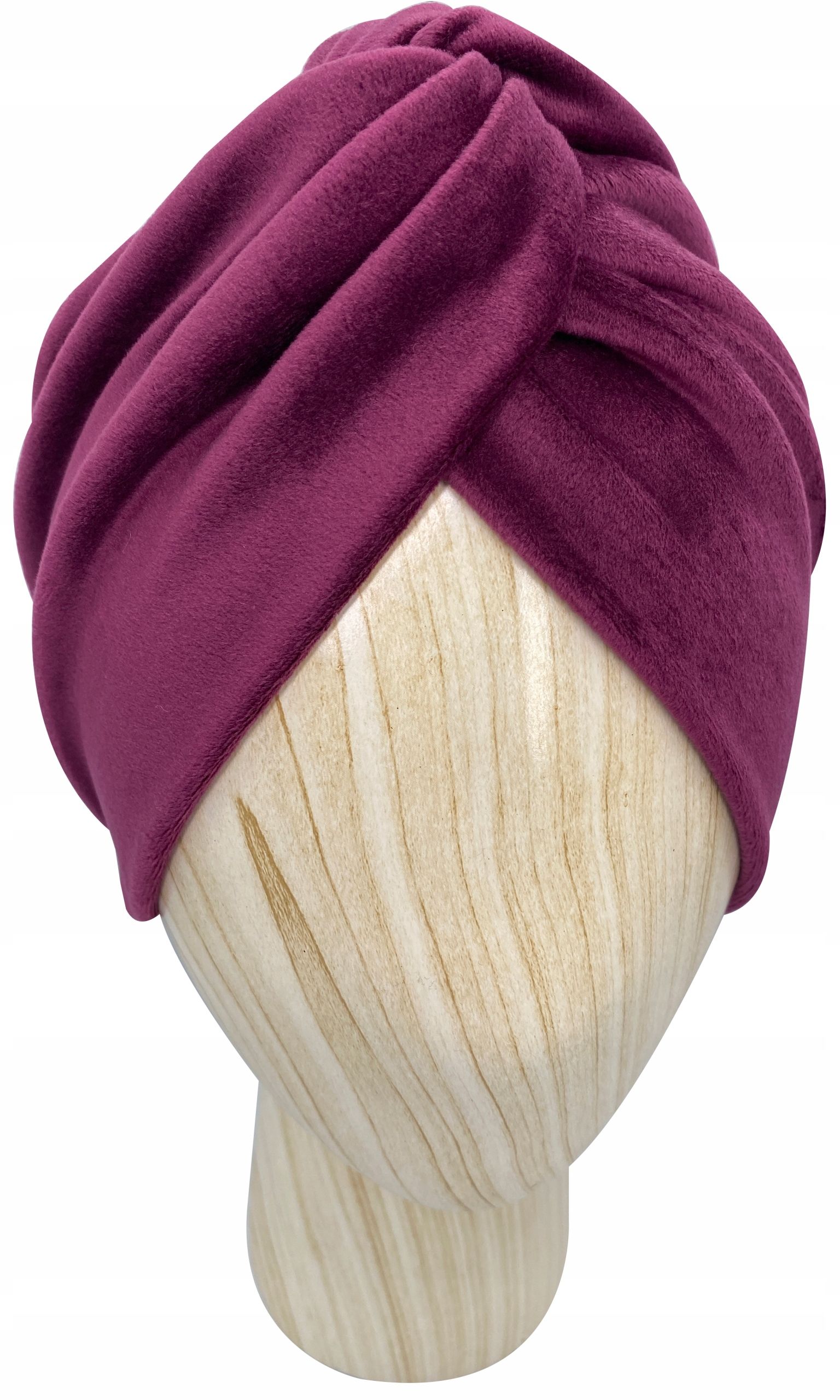  Czapka turban velúr dvojvrstvové velvet zamat brazowy čokoláda