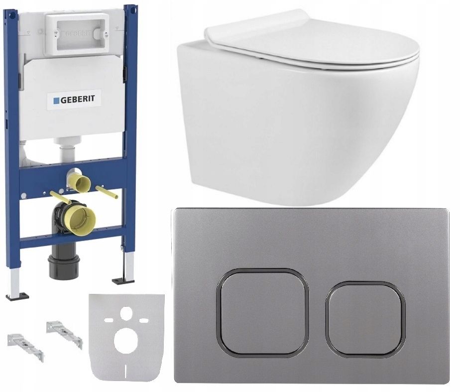  Wc rāmja komplekts geberit + atslēga + tualetes pods melns matēts + dēlis w/o+fresh