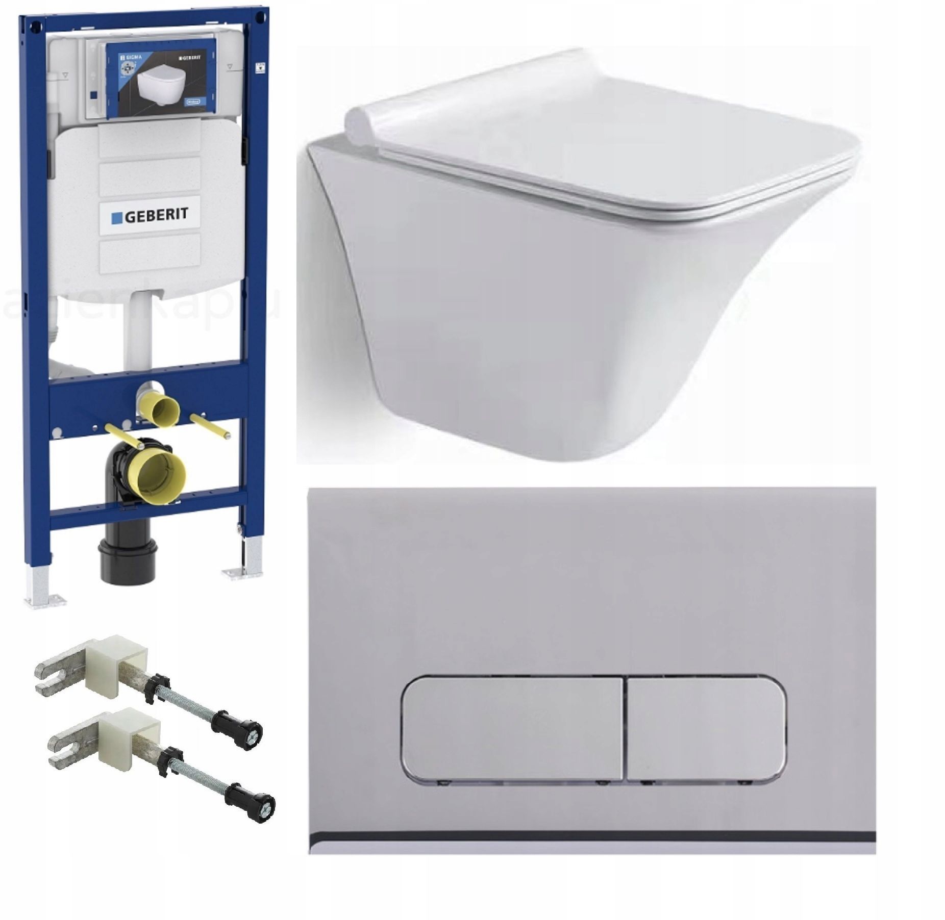  Wc rāmja komplekts geberit + atslēga + tualetes pods melns matēts + dēlis w/o+fresh