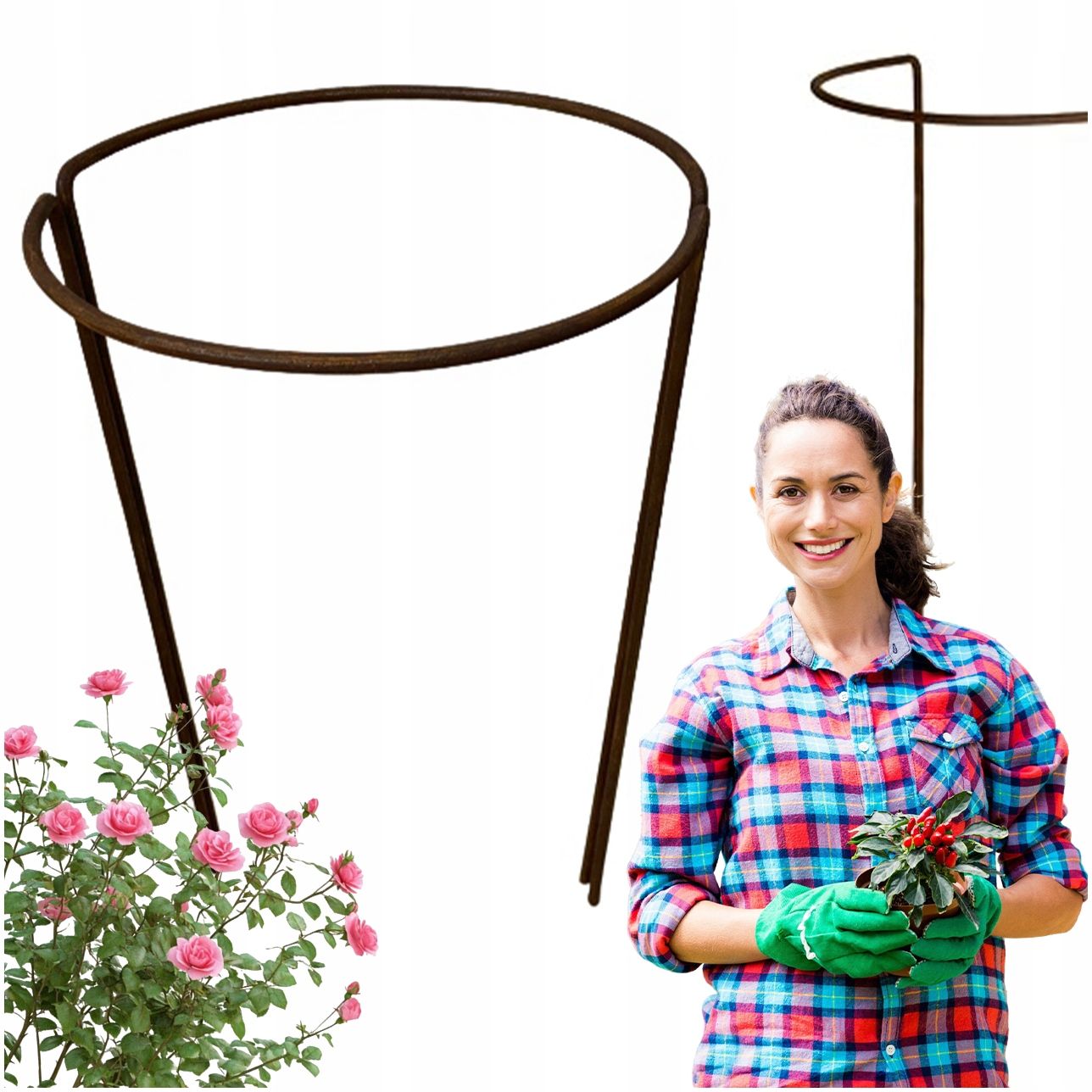  Support for bushes plants flower roses pergola 30/50cm single-seater semicircular
