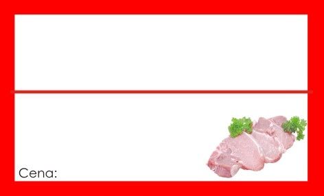  Laminated price lists sausages 60x95 mm 50 pcs. labels for the store shop fleshy