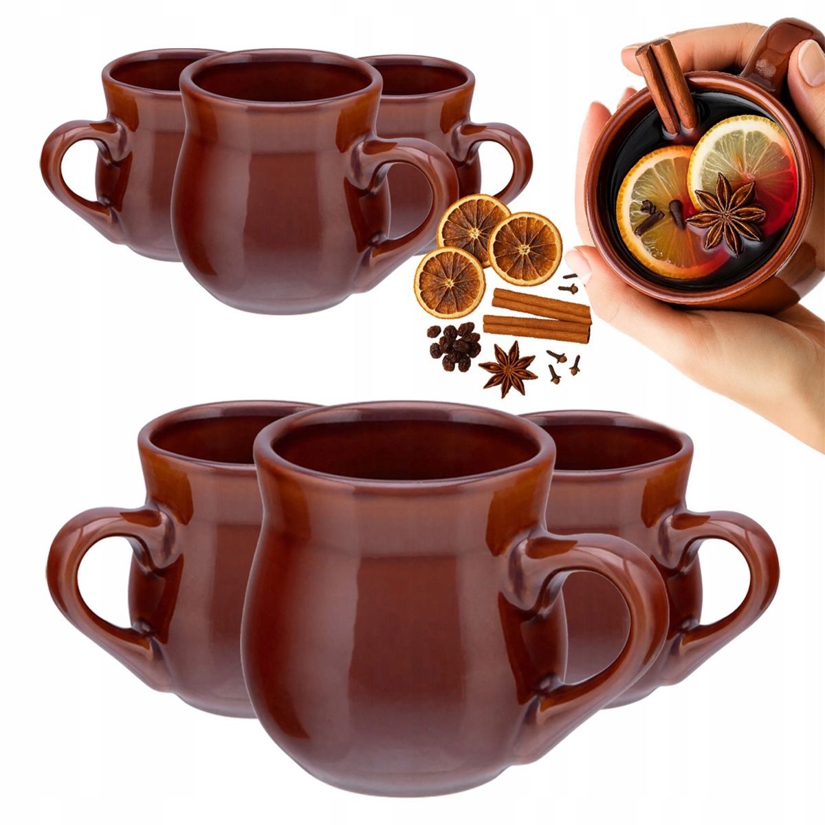  Tassen mit nach gehör für glühwein wein i bier keramik altom design 250 ml 6 pcs.