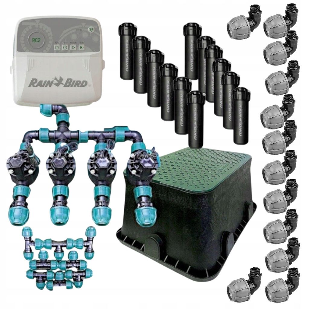  Set automatic irrigation garden 4 sections 12 sprinklers + box