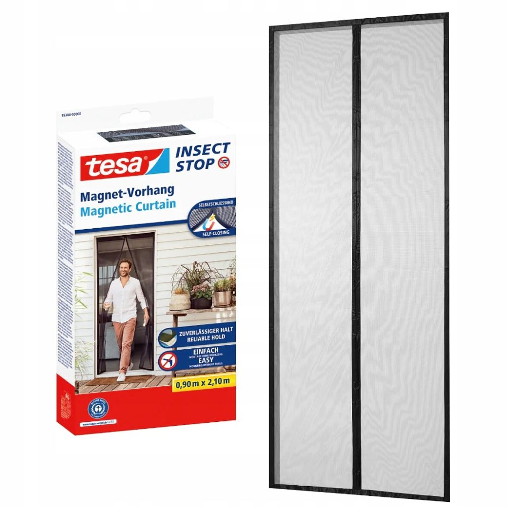  Tesa tinklelis nuo uodų magnetinio nuo vabdžių tinklelis juodos spalvos durys 0,9x2,1m x3