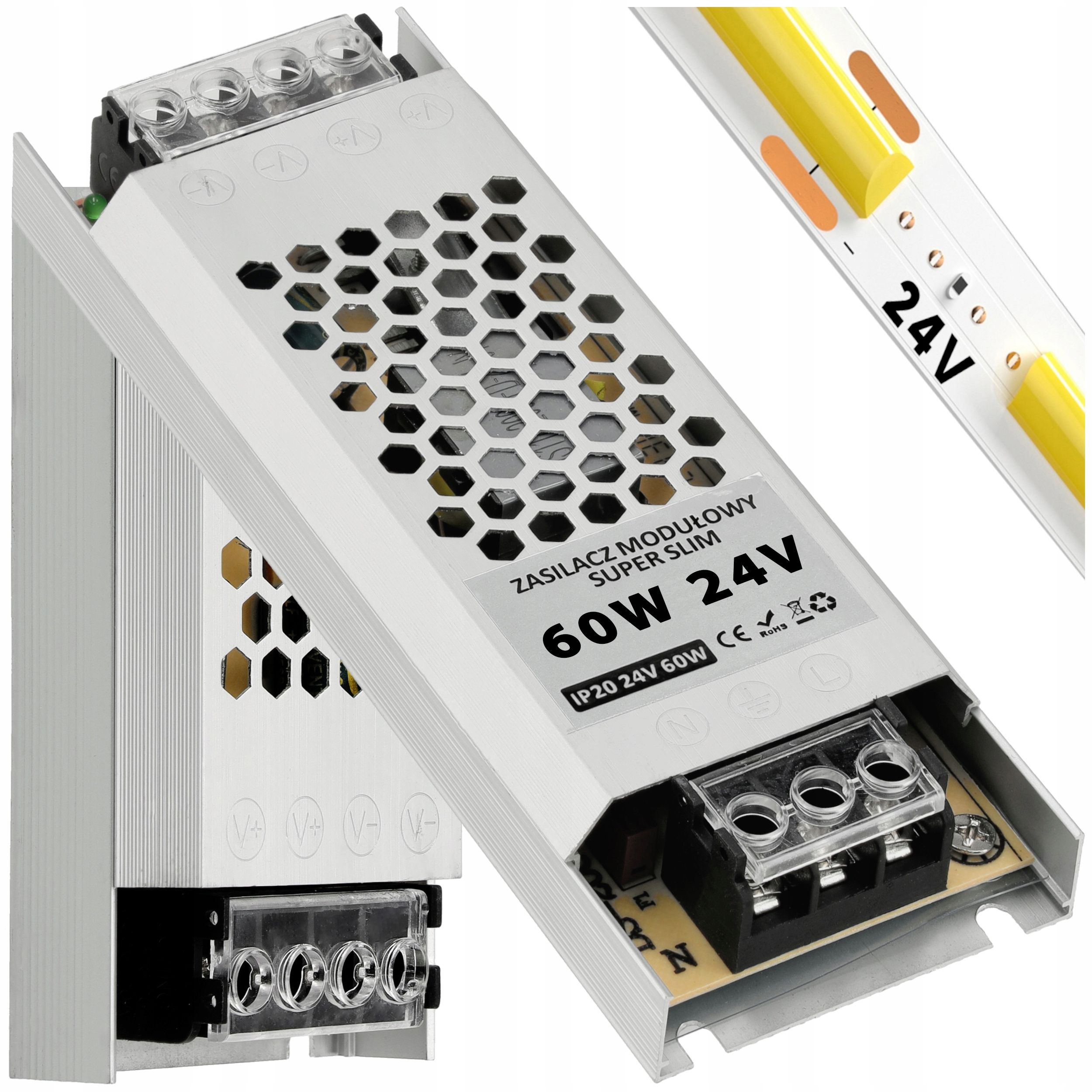  Transformátorové napájanie 60w 12v inštalácia slim led pásy 5a ip20