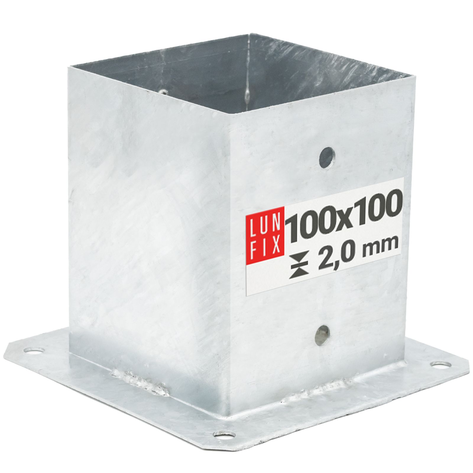  Skrutkovacia tyčová základňa 120x120mm kotva držiak na tyč psp4 pozinkované 1 ks.