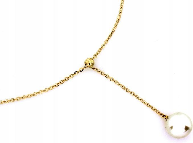  Goldkette 585 lang mit perle modern modisch muster geschenk 14k