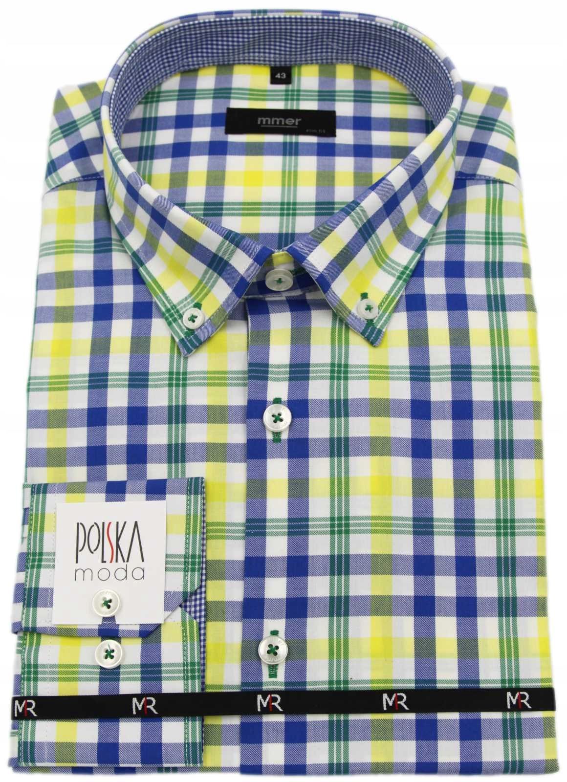  Košeľa mmer slim r.42 176/182 szara s kvetmi