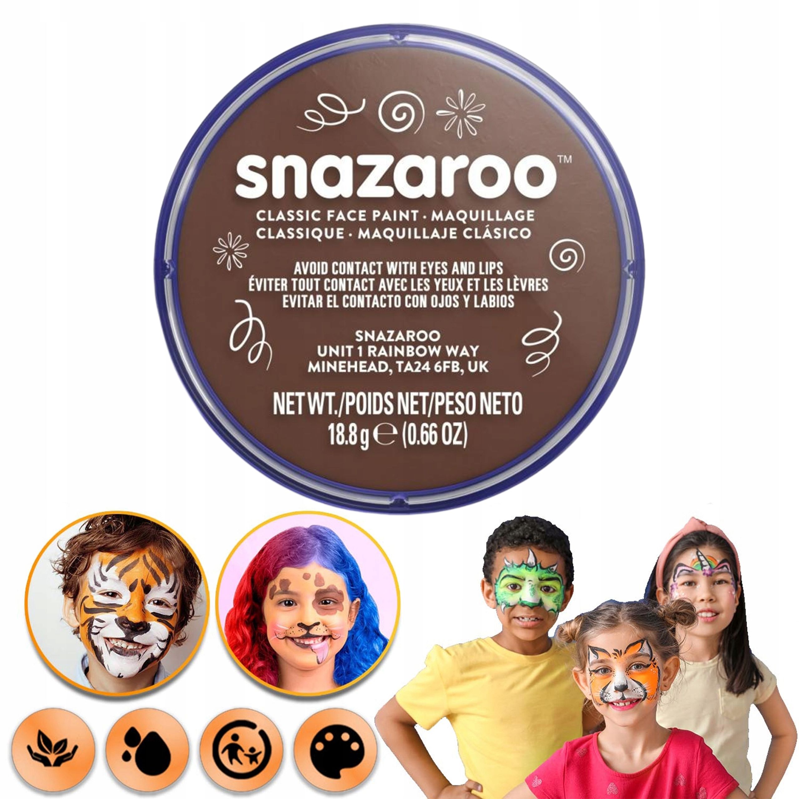  Malovat malovat pro malování na obličej tělo pro děti vyprané žluť snazaroo