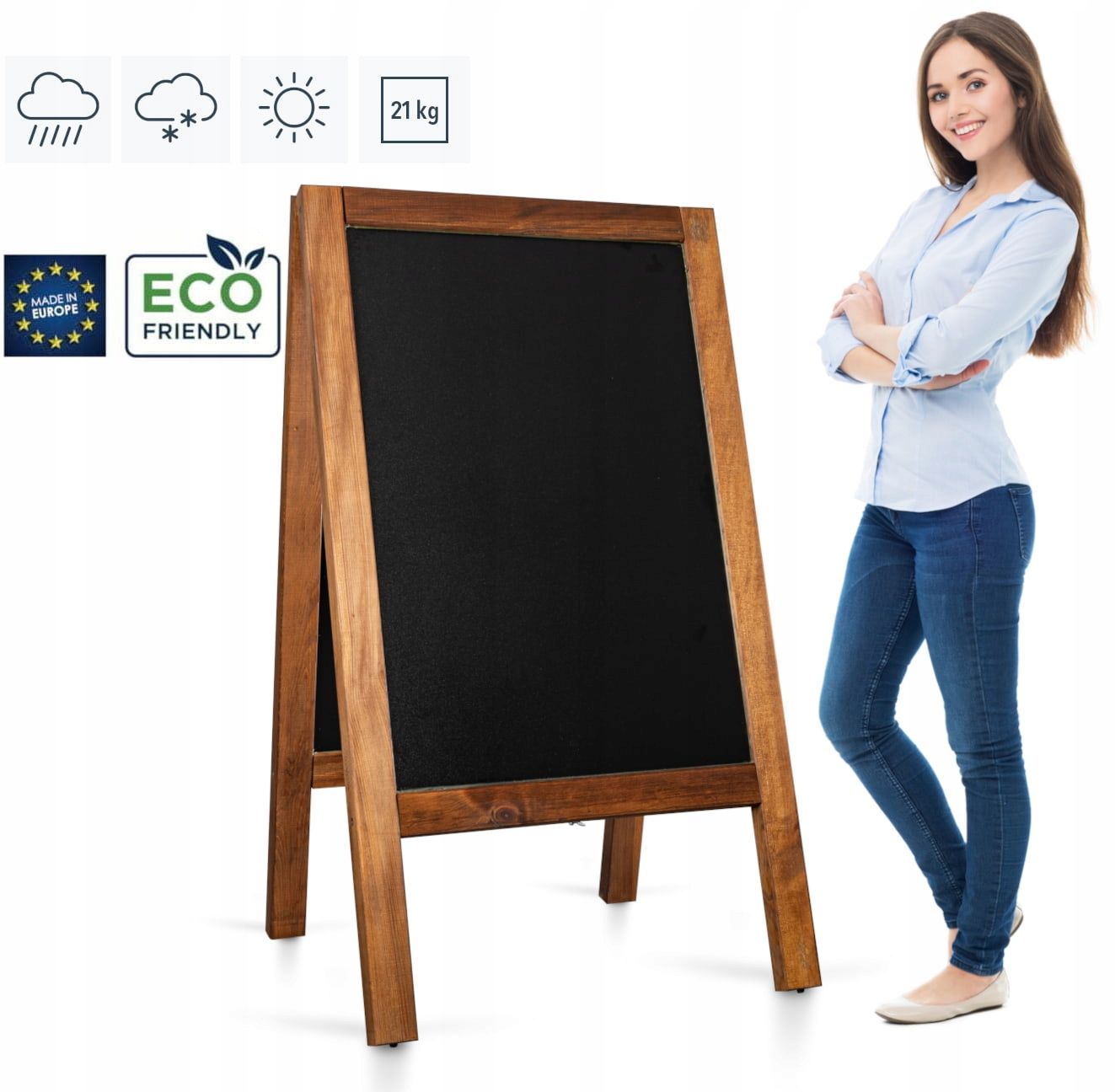  Medinis kreidinis stendas classic xl 72x160 cm