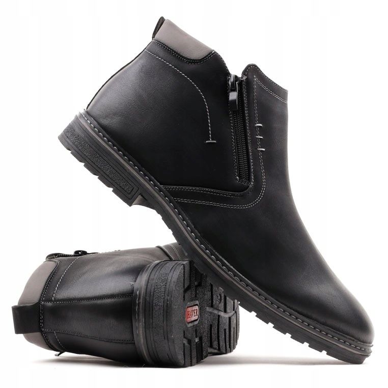  Men&#39;s boots insulated oversized winter boots trekking black snow boots
