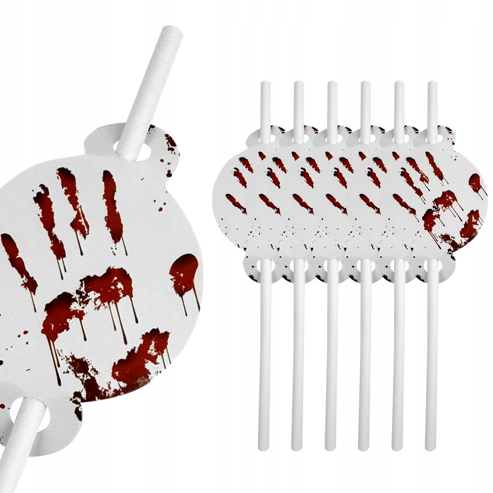 Slamky halloween krwawa dlaň papier krv 6 ks