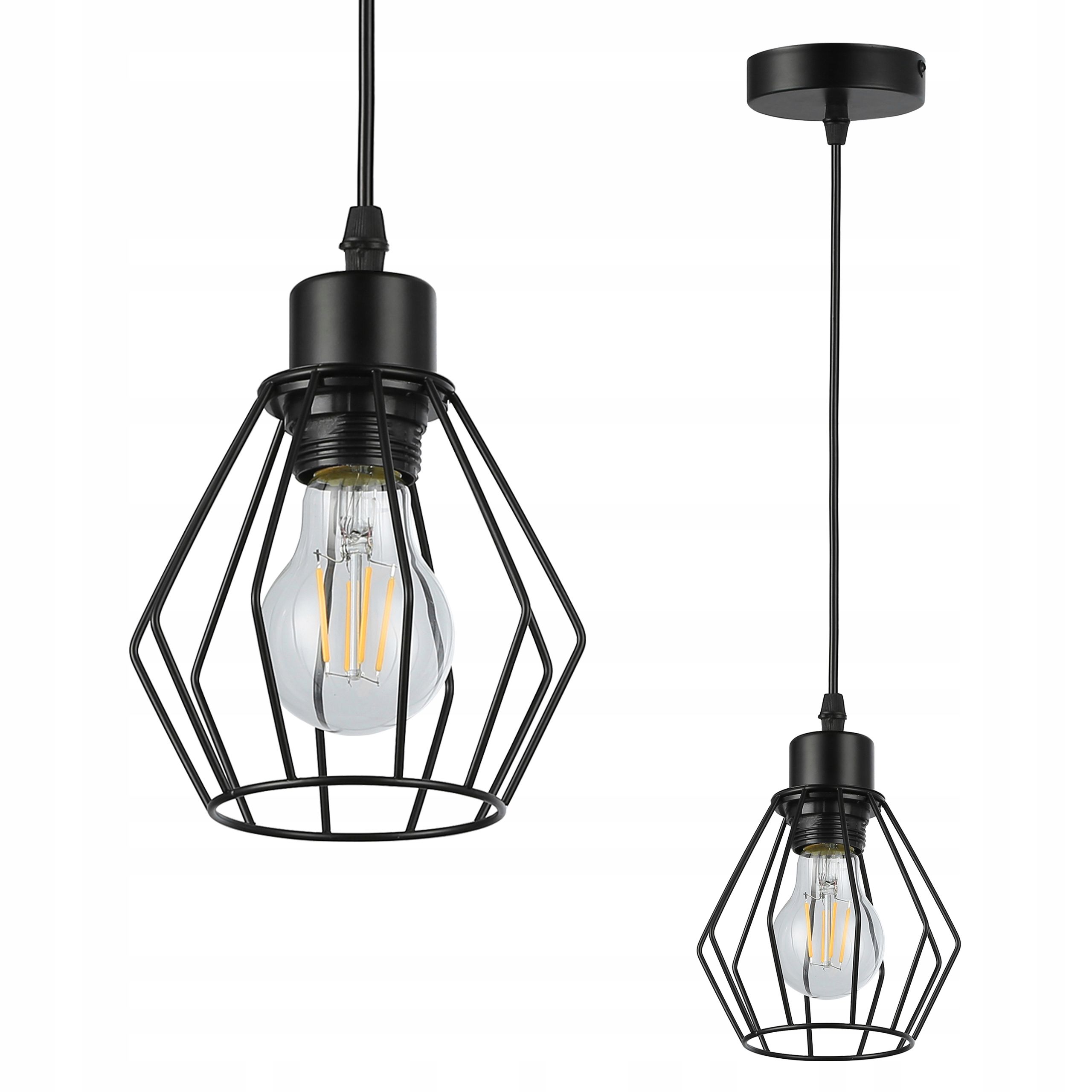  Deckenlampe hängend lampe wandleuchte rahmen 6x nr. e27 70cm led schwarz