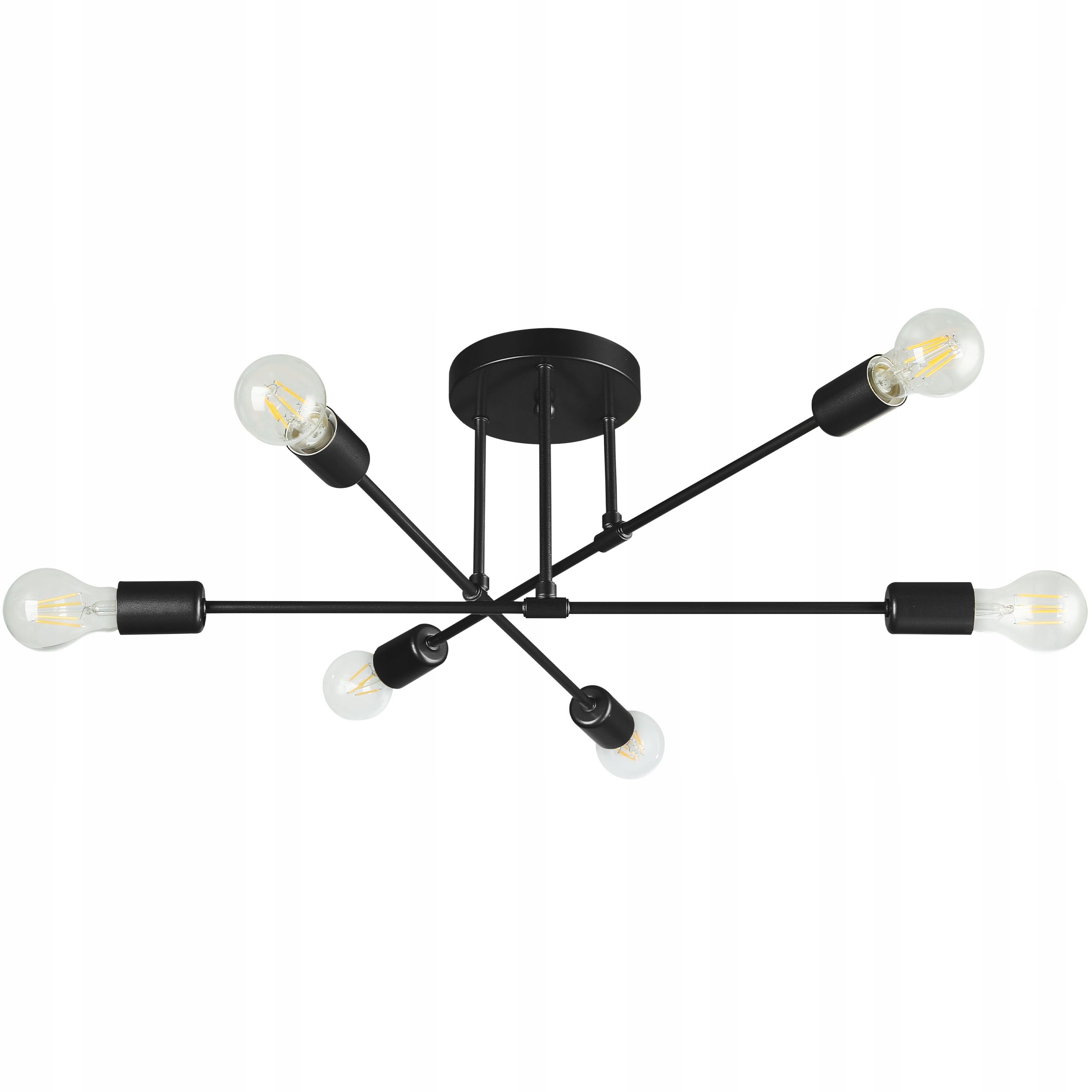  Deckenlampe hängend lampe wandleuchte rahmen 6x nr. e27 70cm led schwarz