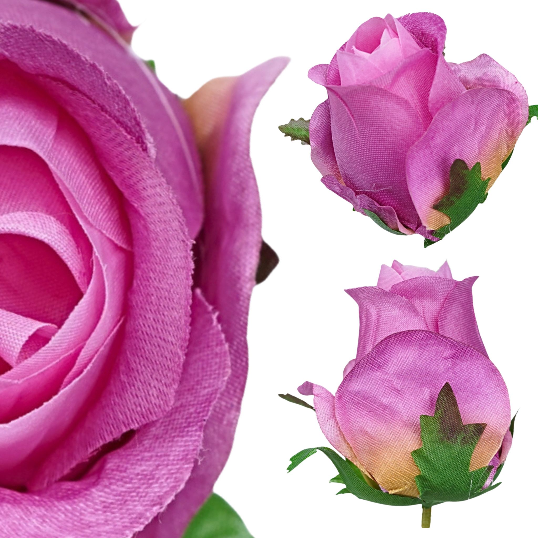  6x dirbtinės gėlės rožė wyrobowa galva komplektas 10cm violetinė