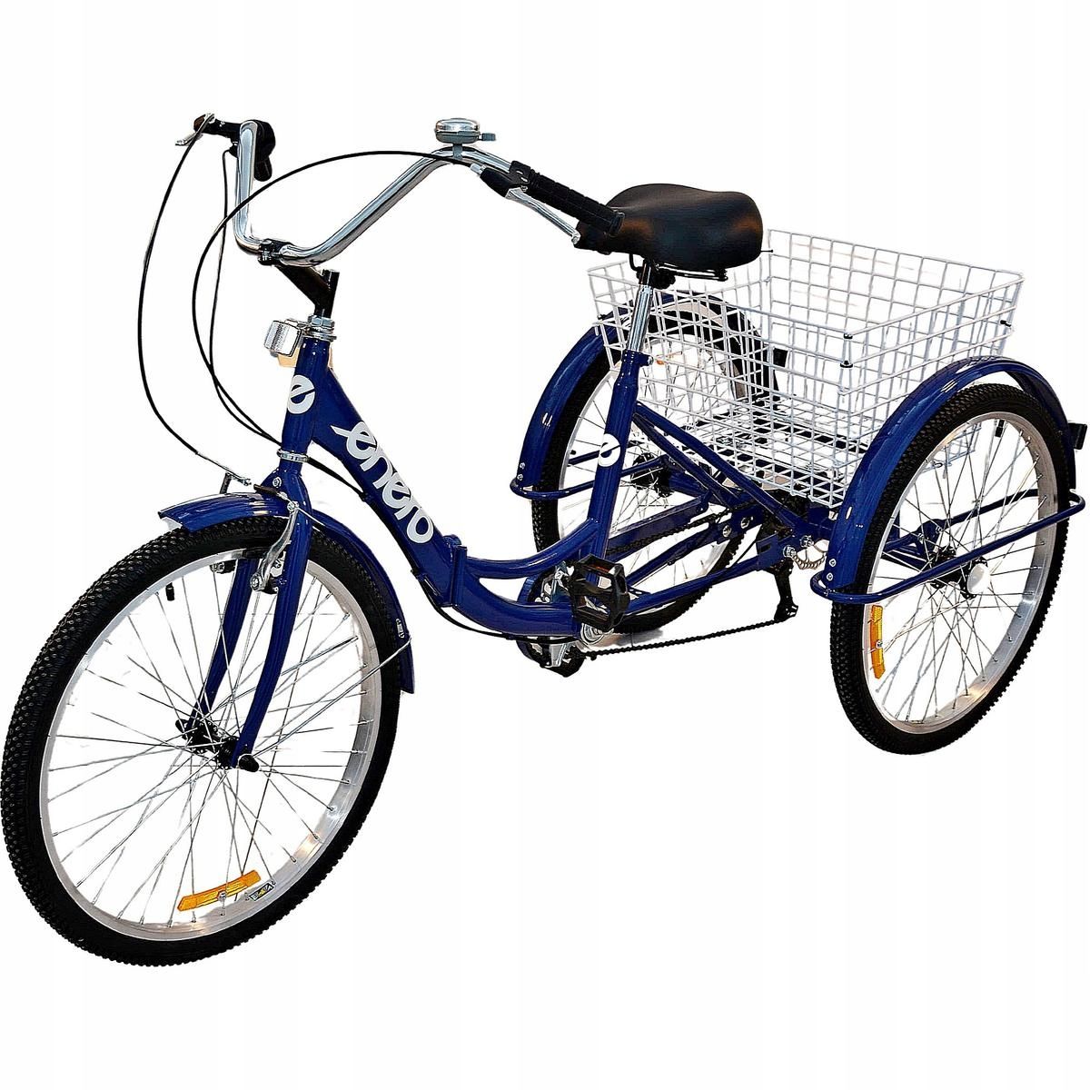  Dviratis 3-ratų reabilitacinis su krepšeliu 24" 6-pavarų shimano