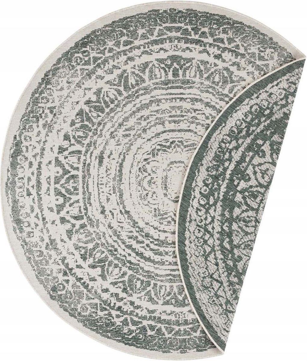  Round carpet for the living room 140cm , soft italian ,green creamy pattern mandala