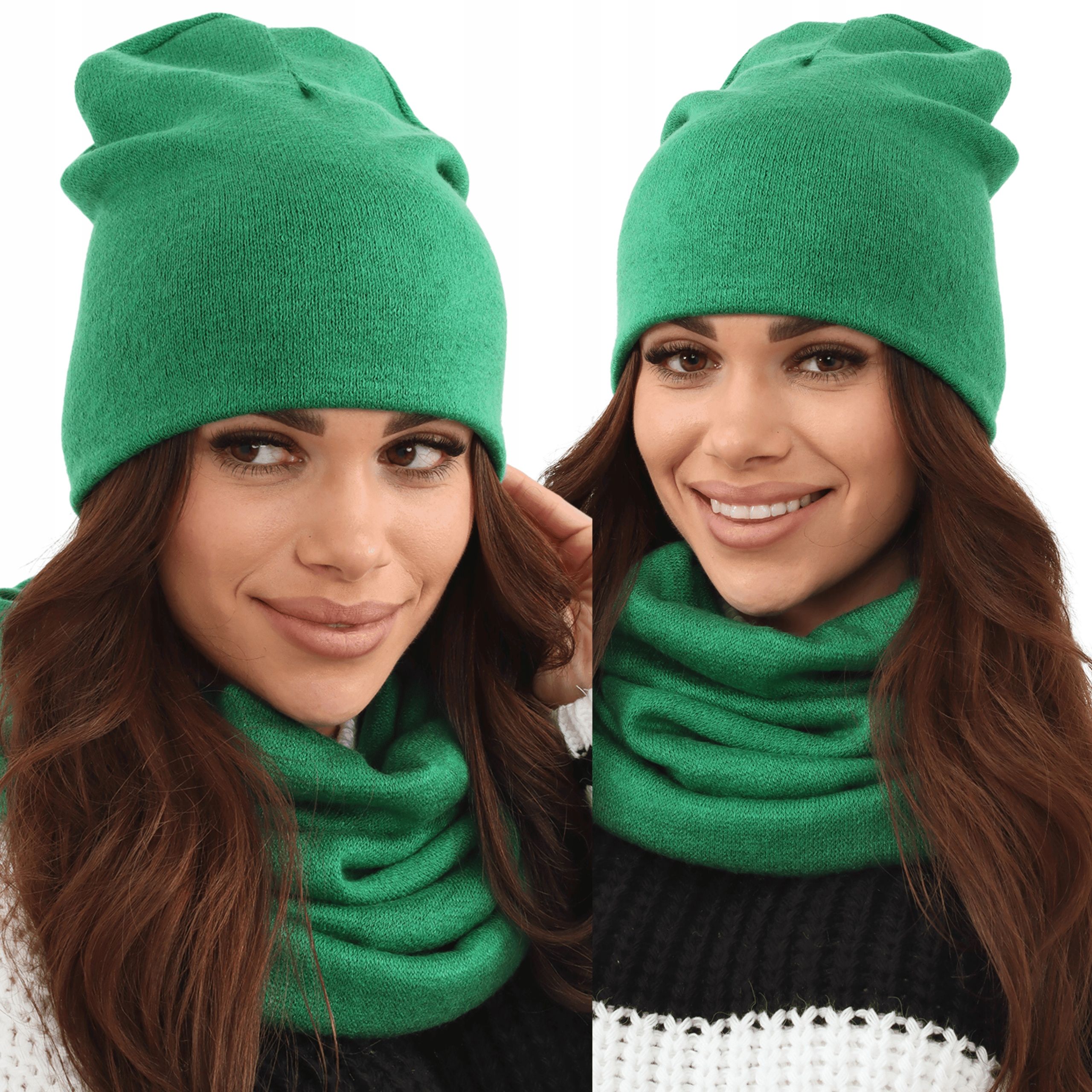  Garnitur feminin mütze beanie schornstein golf tuba großes set warm beeren