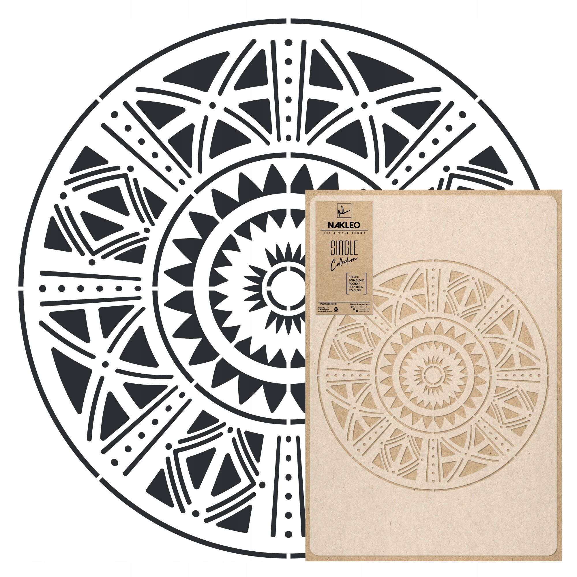  Dažymo trafaretas mandala m sr. 61 cm tinkavimo daugkartinio naudojimo tinkas betonas