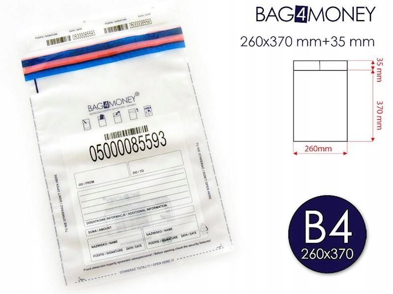  Bezpečné obálky banka b4 biale 100 ks. kryjace
