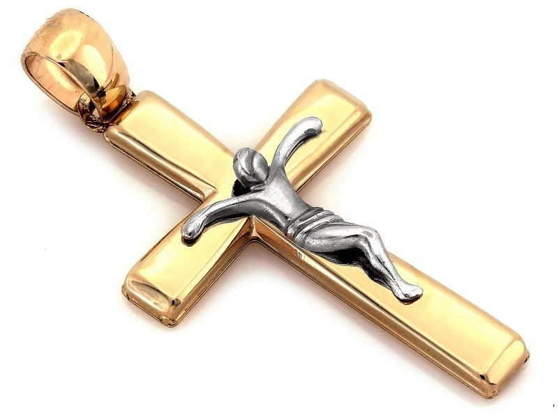  Prívesok elegantný zlatý 585 14k kríž bez kameňov váhy 1.48g za darček