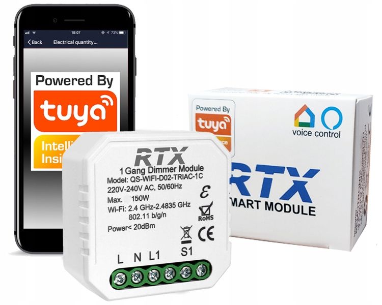  Rtx modul stmívač 2 kanály v krabici zigbee tuya