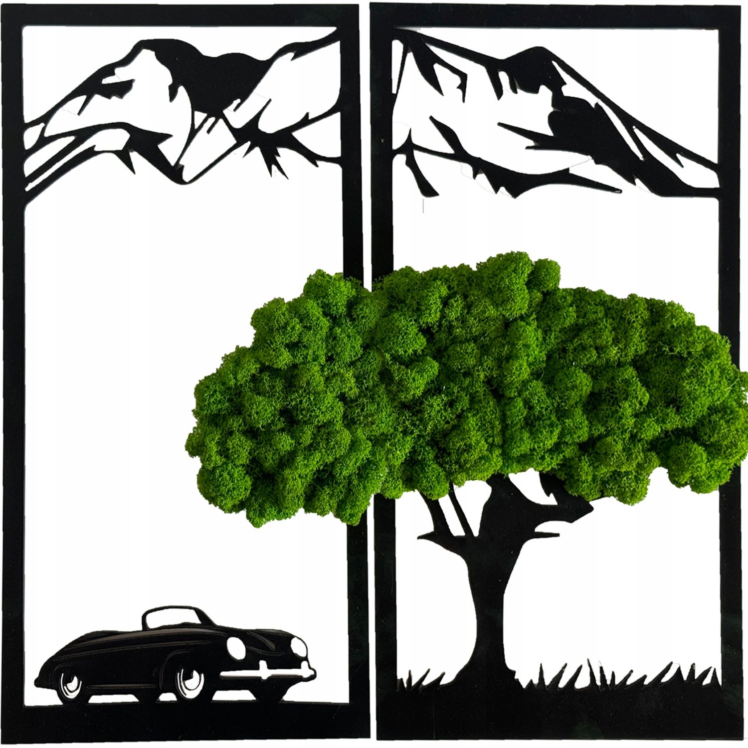  Glezna ar sūnas sūnas chrobotek dzīvs bonsai koks uz sienas dekorēšana
