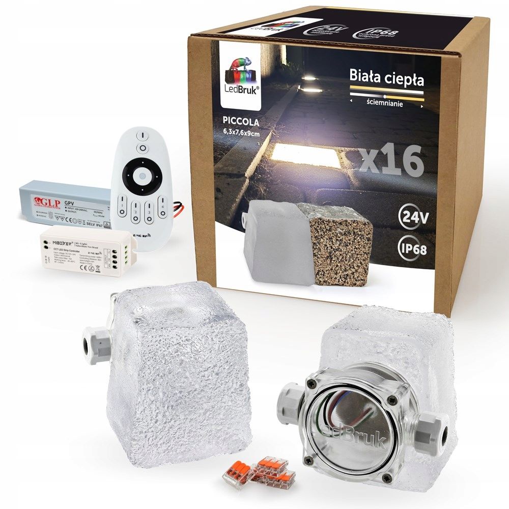  18x led šviečiančios trinkelės ledbruk 24v piccola-b bc