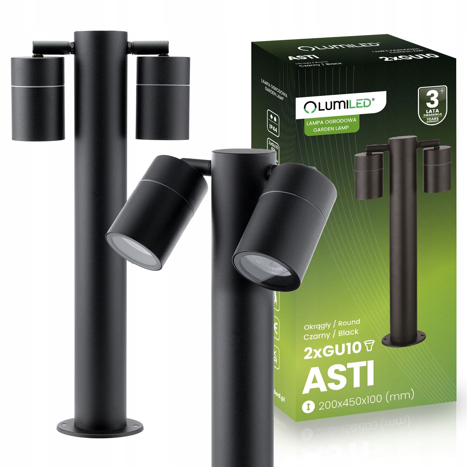  Led-lampe garten äußerlich im bau 80 cm 10w 700lm spalte 4000k schwarz
