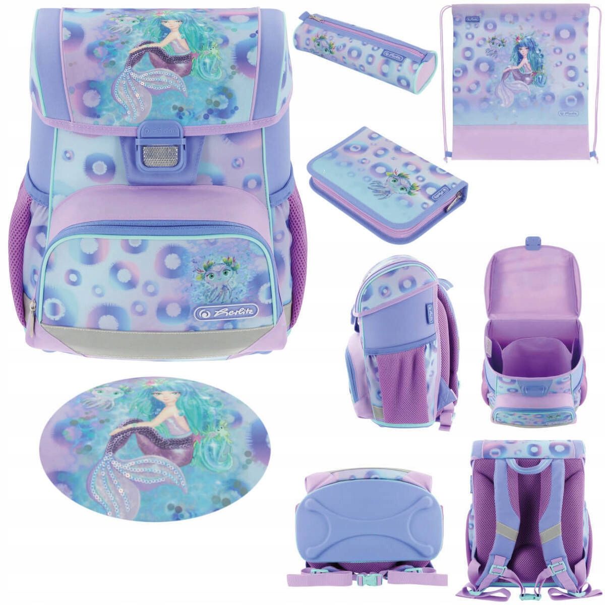  Set school backpack school backpack loop + funky horse horse 6-9 years herlitz