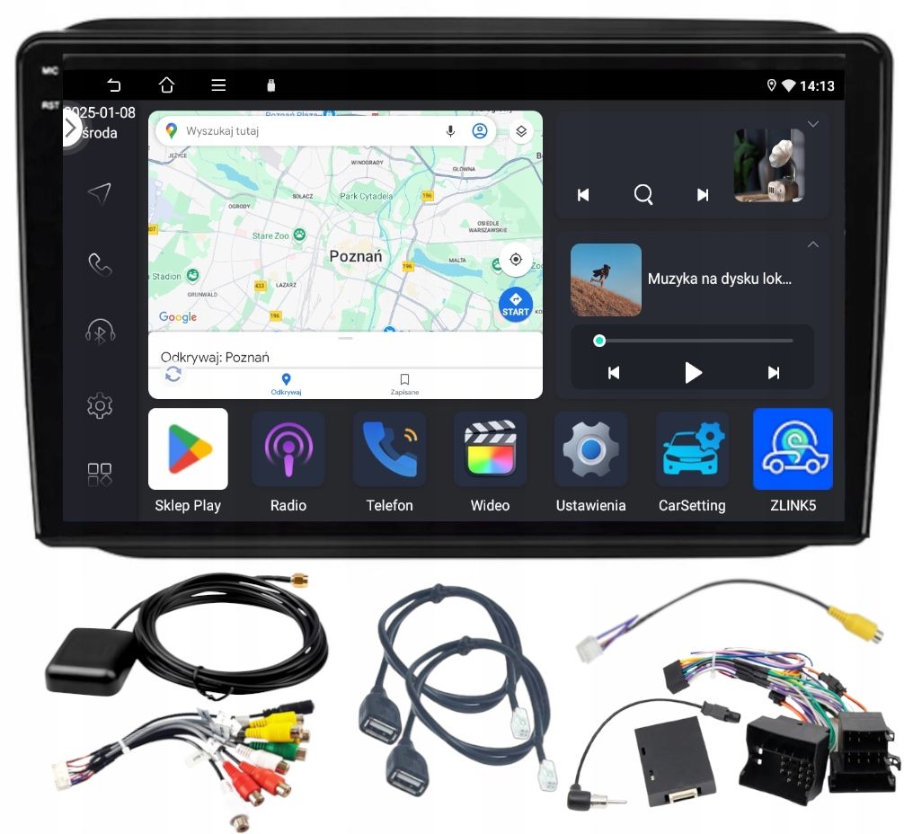  Radio with navigator gps android skoda fabia 2007-2014 carplay wifi 6gb 128gb