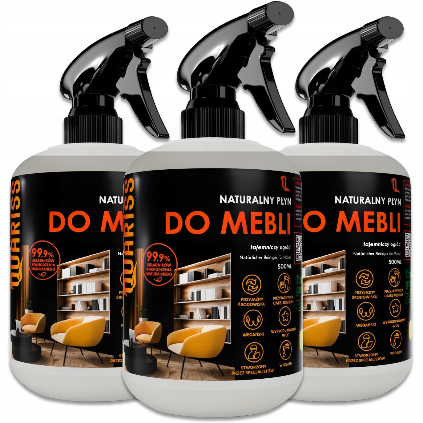  Prírodný čistiaca kvapalina umývanie hračky povrch pre deti 3x500 ml