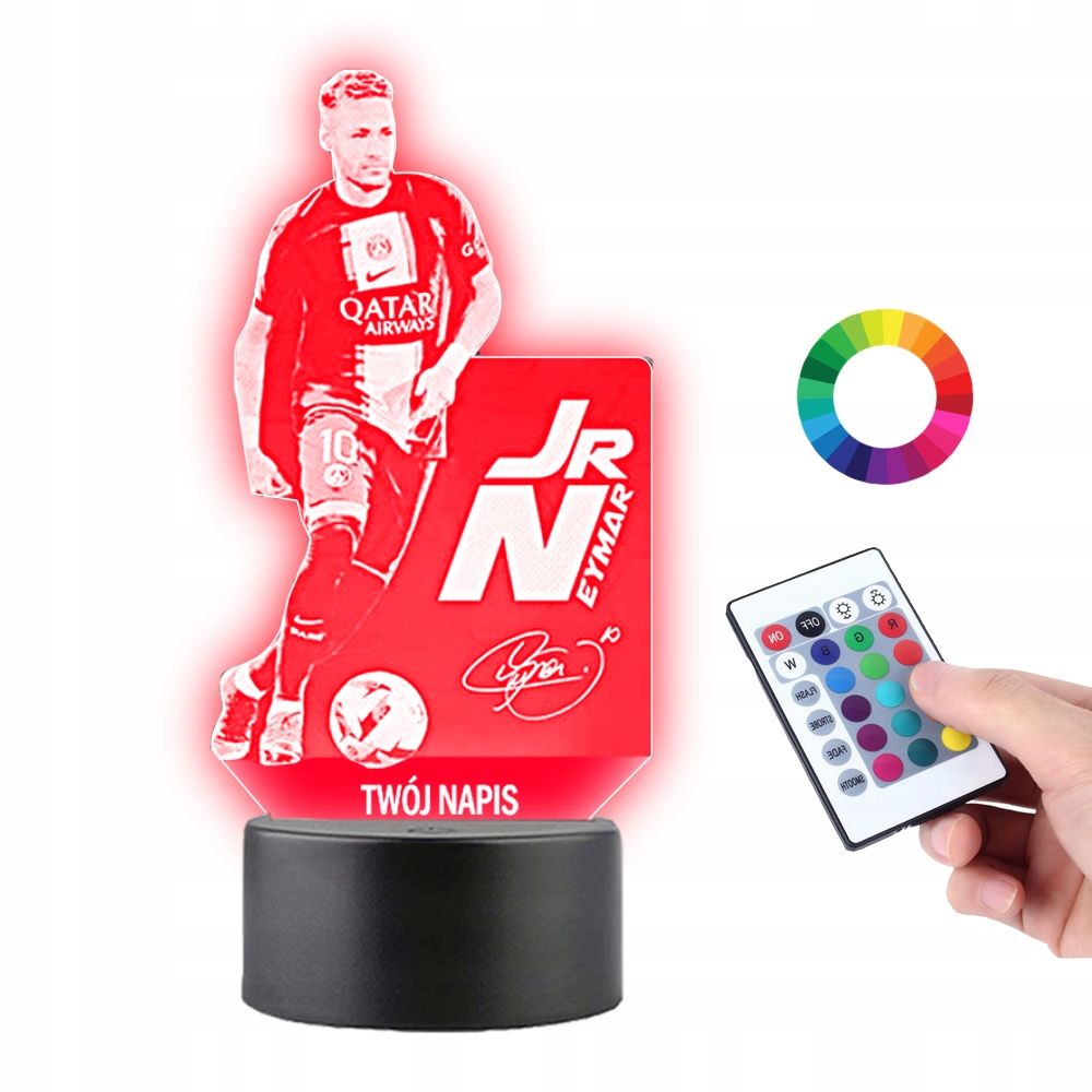  Lemputė ant stiklo lionel messi 3d led rgb + valdymo pultelis 16 spalva