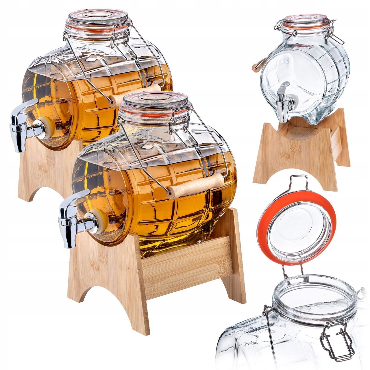  Barrel glass with tap 3l barrel antalek decanter wine bimber whiskey