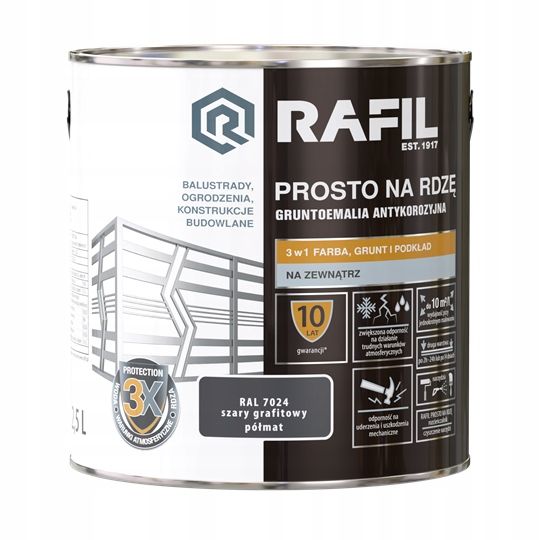  Rafil prosto od rzi barva na kov 2,5l szary antracitová barva polysk 7016